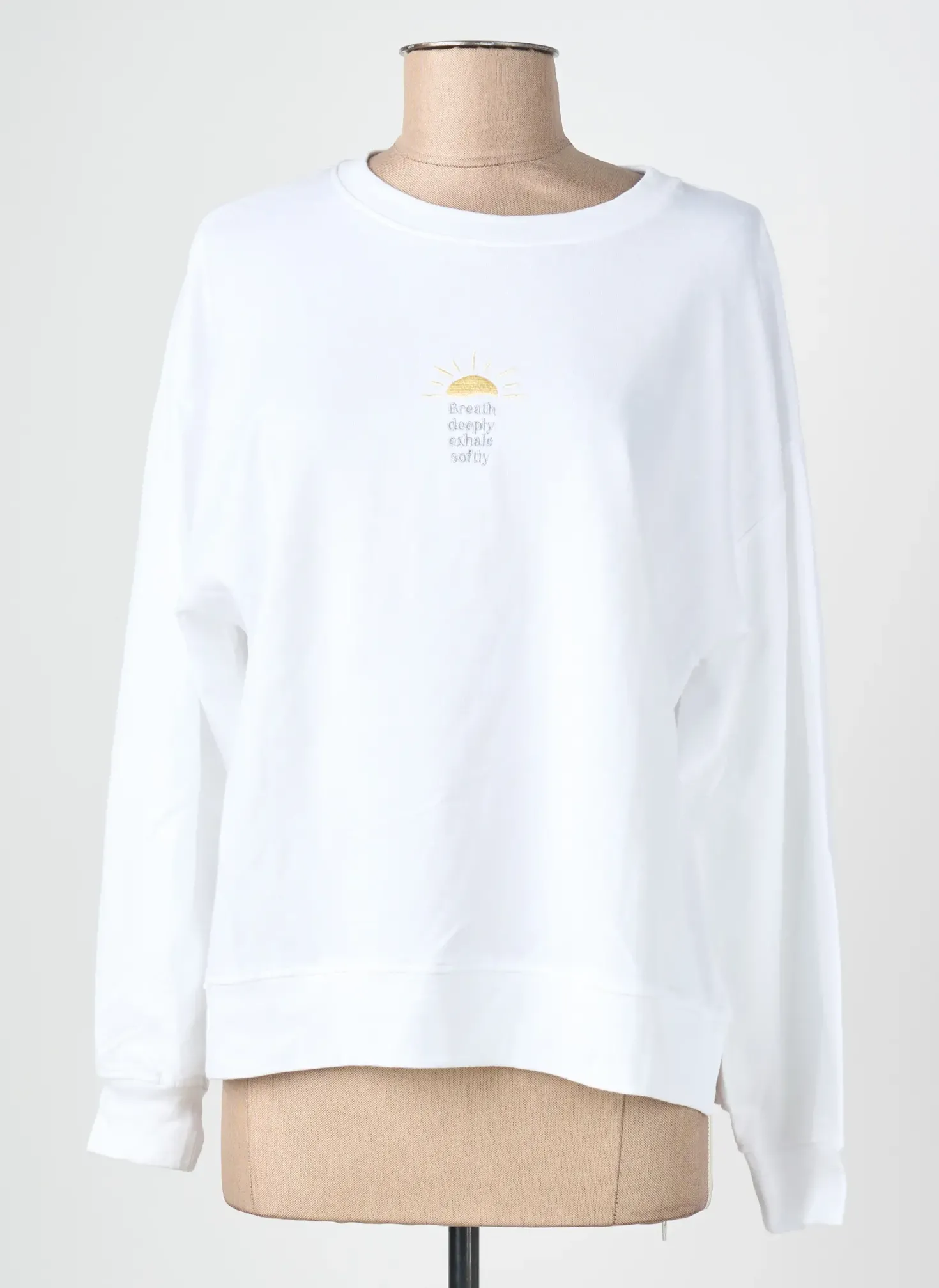 Sweat-shirt Mus & Bombon Blanc Manches Longues