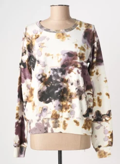 Sweat-shirt Nü Beige Manches Longues