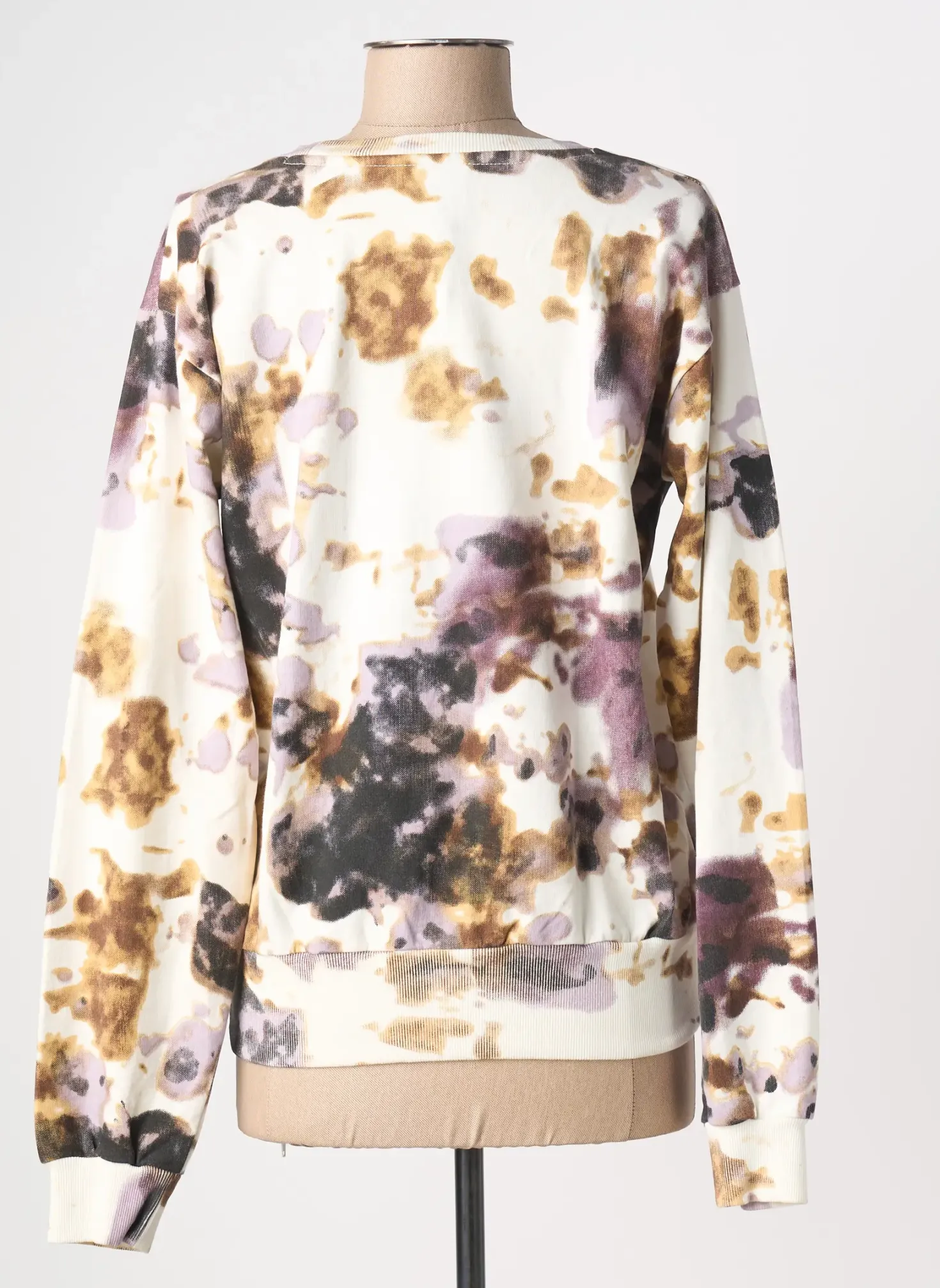 Sweat-shirt Nü Beige Manches Longues