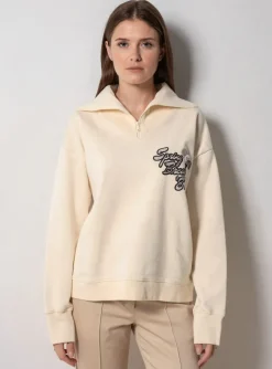 Sweat-shirt Newtone Beige Manches Longues