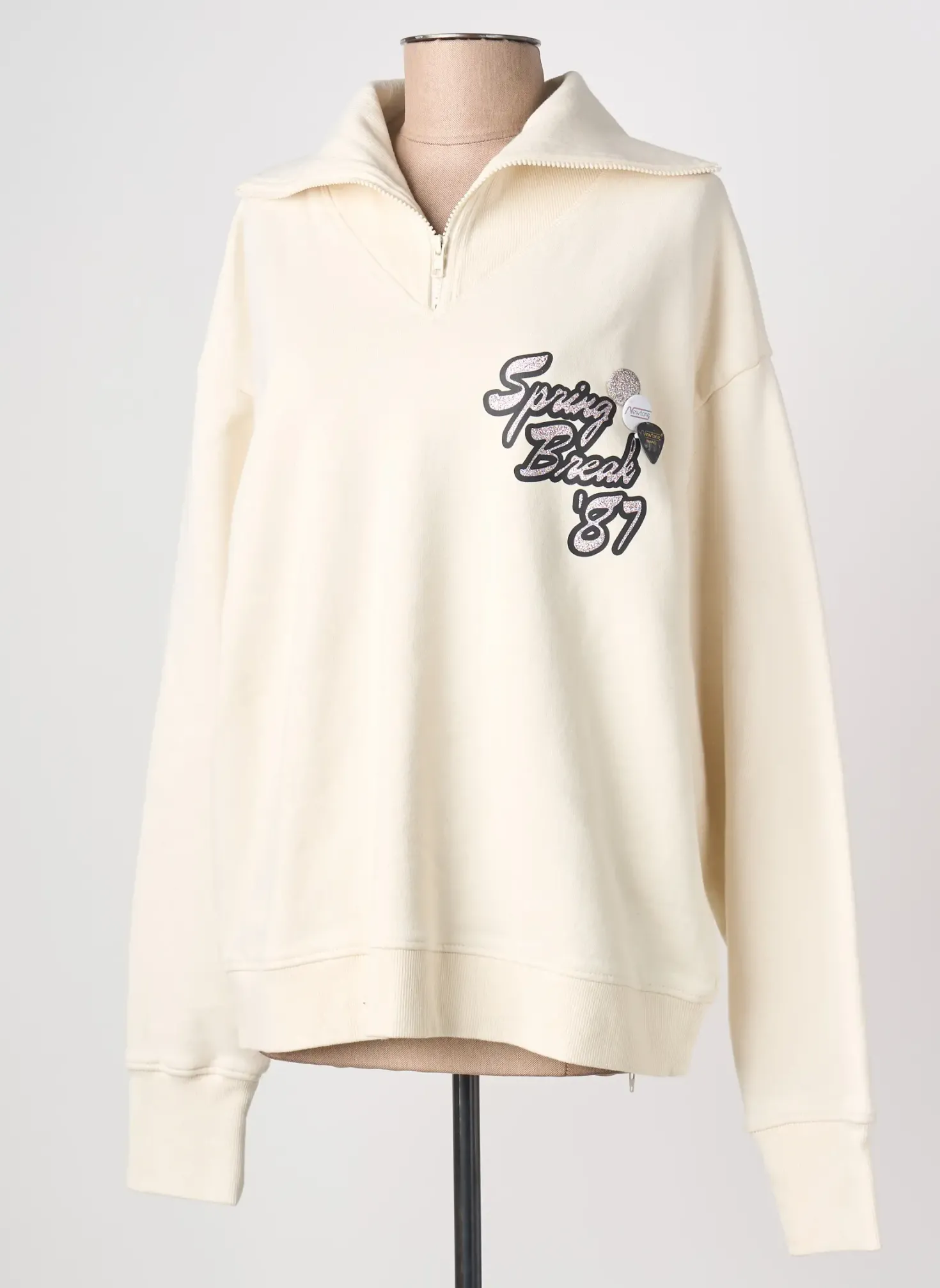Sweat-shirt Newtone Beige Manches Longues