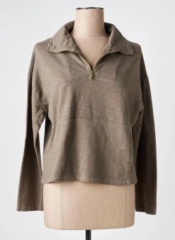 Sweat-shirt Pako Litto Marron Manches Longues