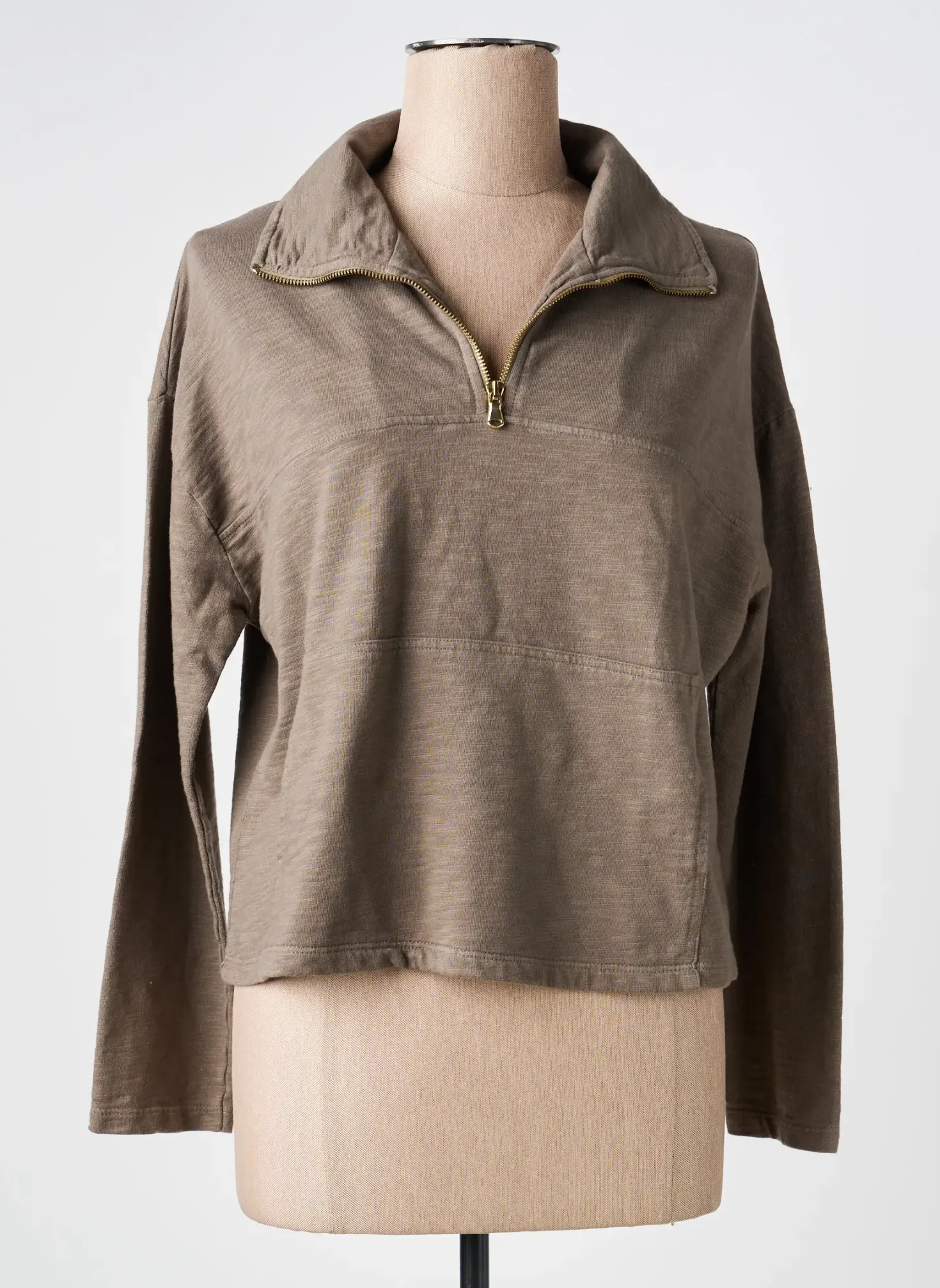 Sweat-shirt Pako Litto Marron Manches Longues