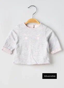 Sweat-shirt 3 Pommes Gris Manches Longues
