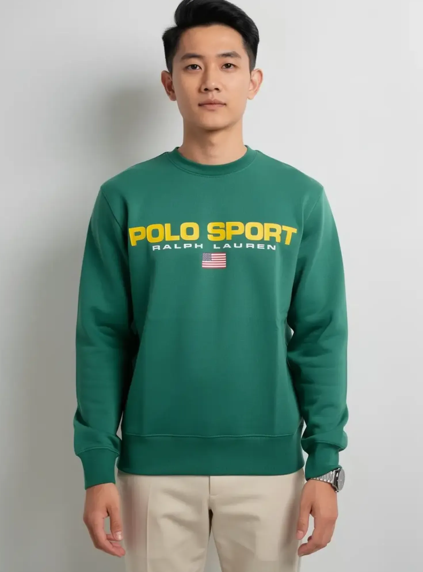 Sweat-shirt Ralph Lauren Vert Manches Longues