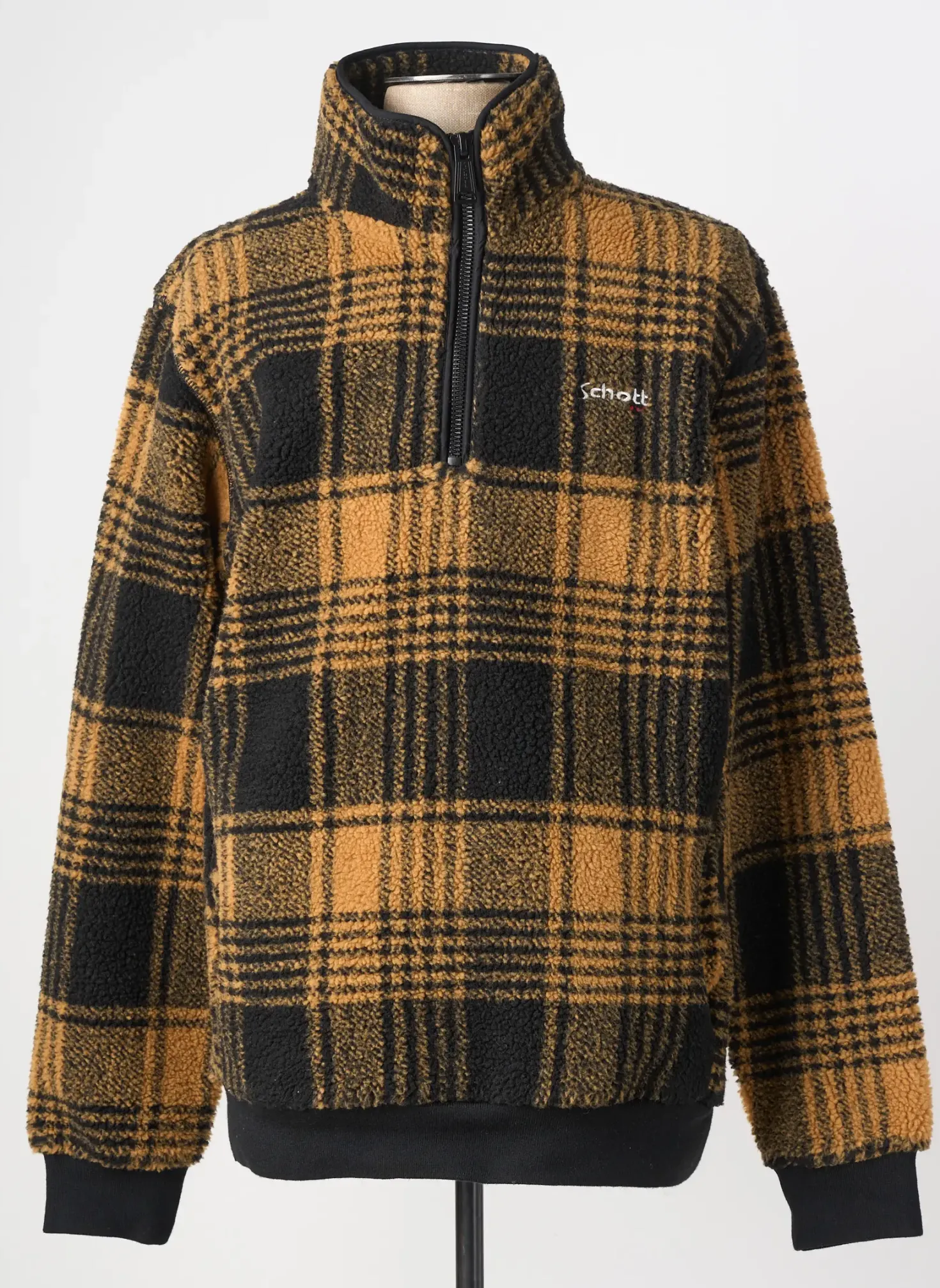 Sweat-shirt Schott Jaune Manches Longues