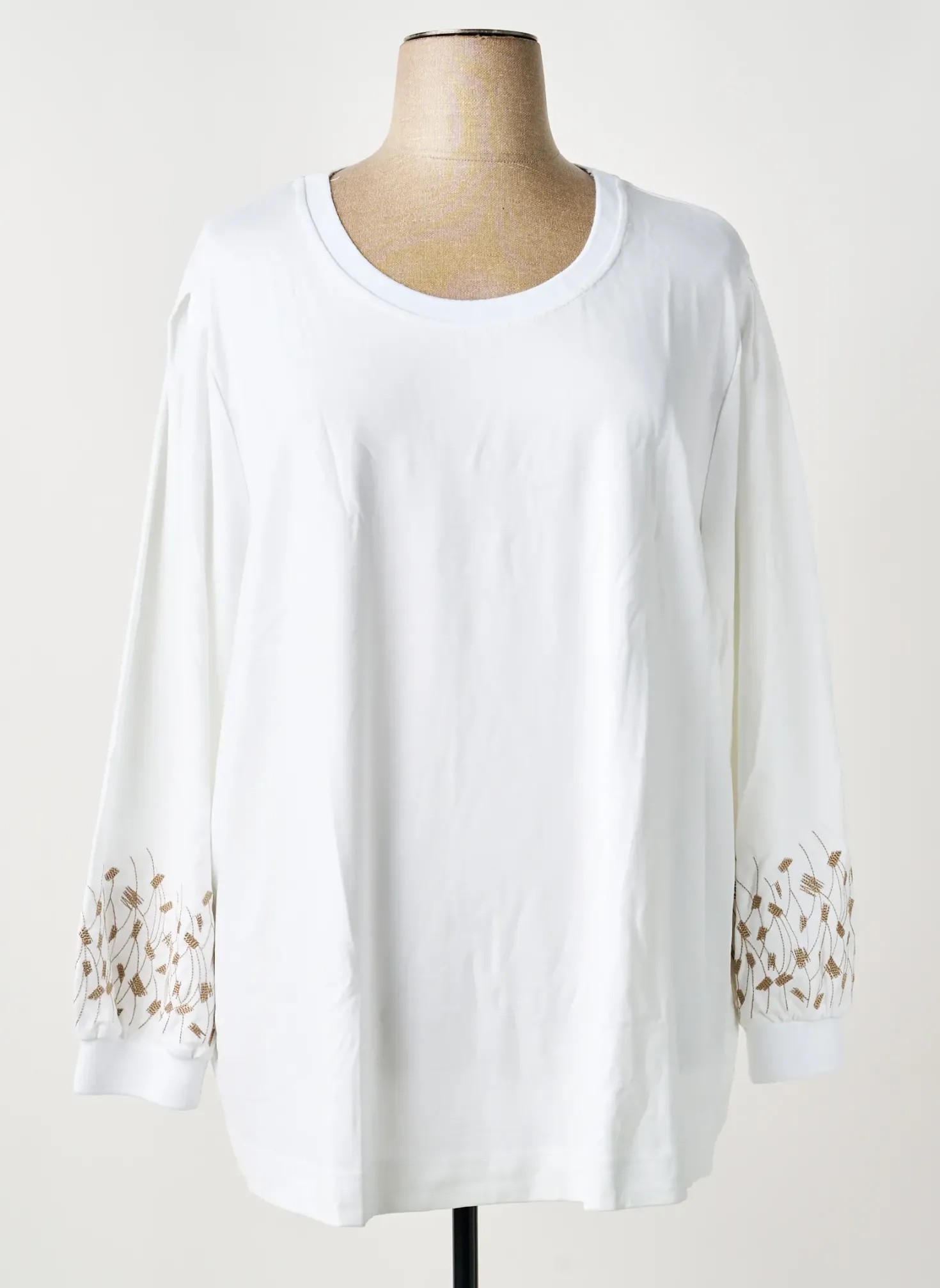 Sweat-shirt Sheego Blanc Manches Longues