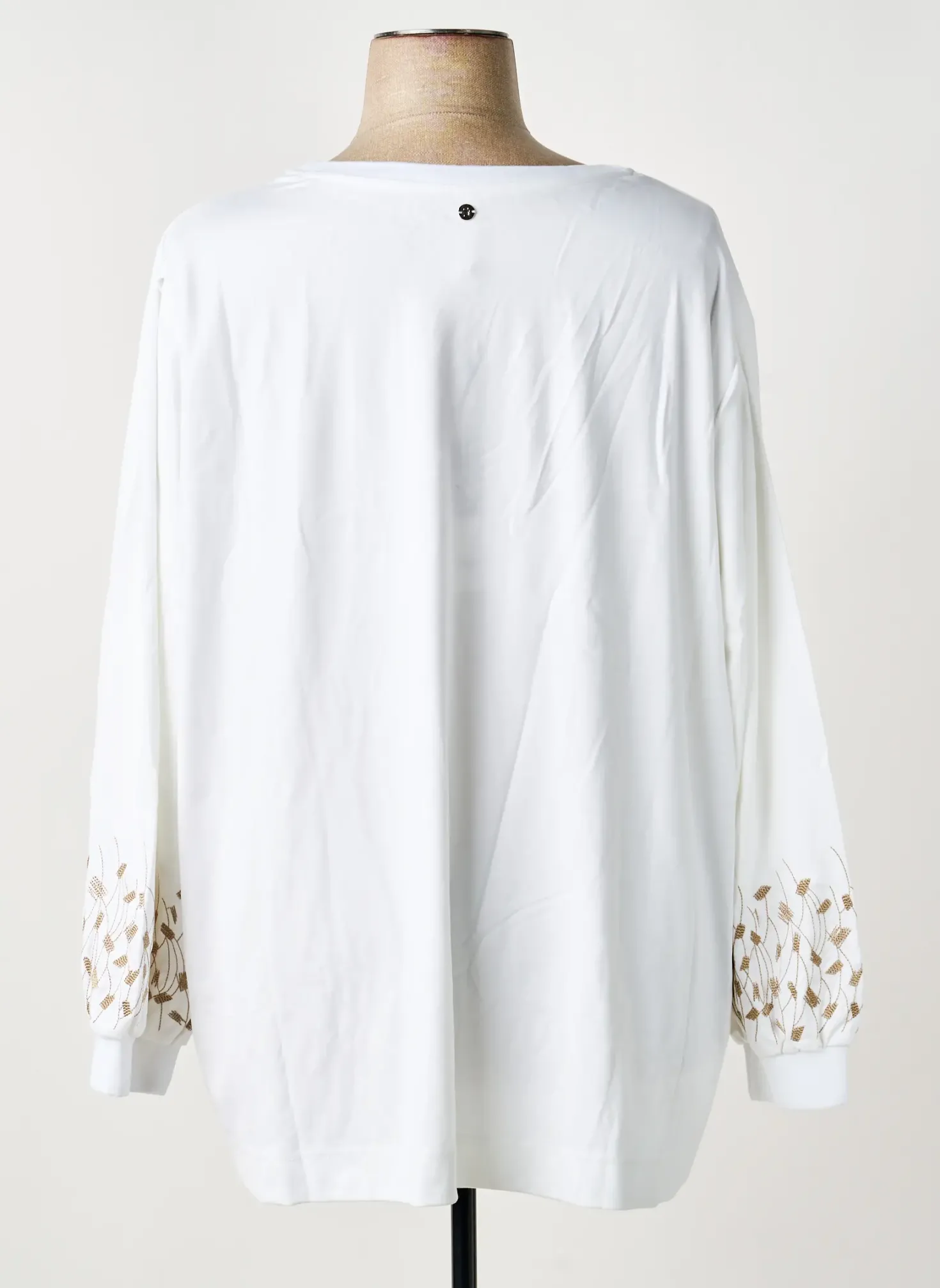 Sweat-shirt Sheego Blanc Manches Longues