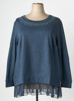 Sweat-shirt Sheego Bleu Manches Longues