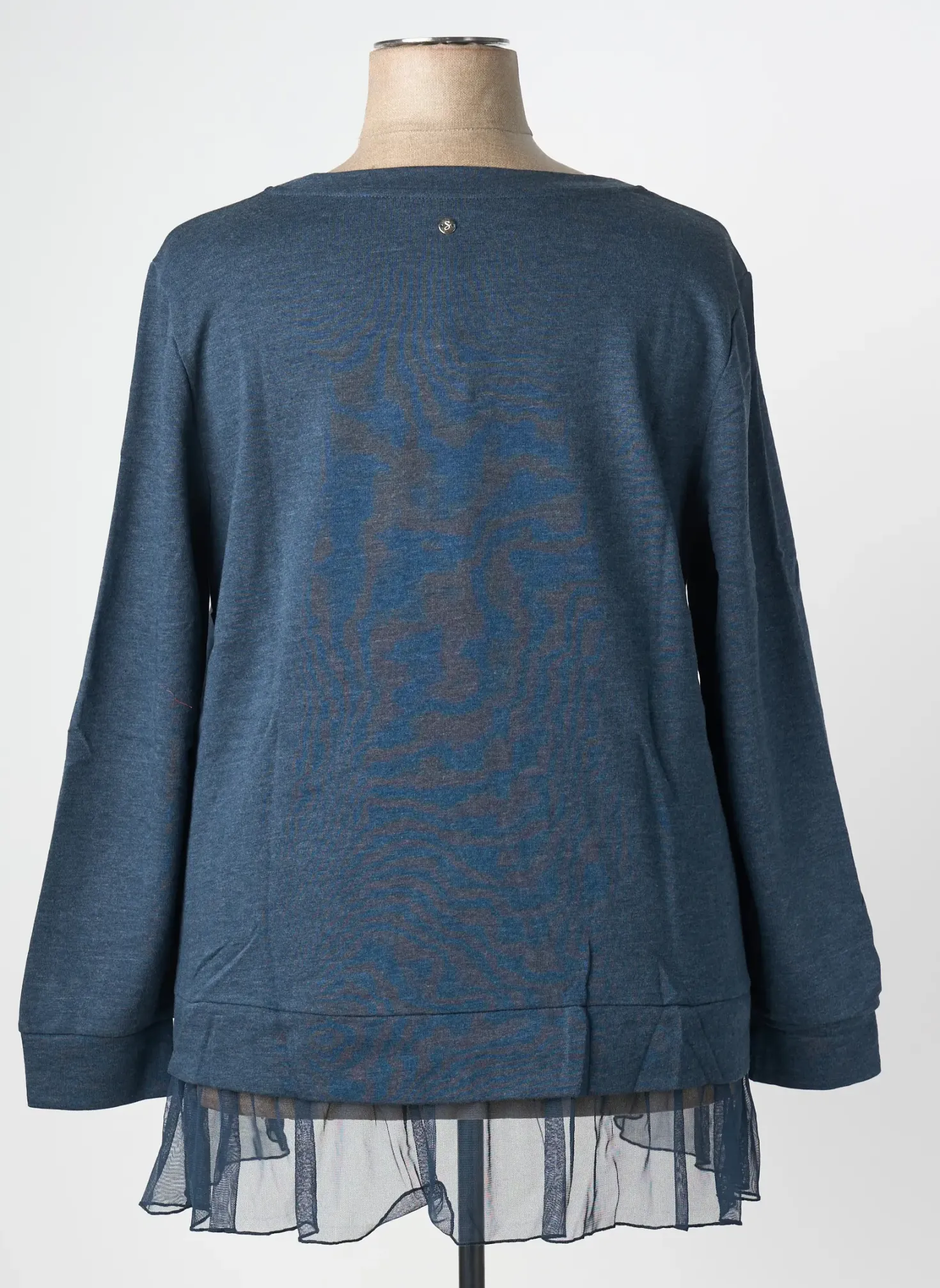 Sweat-shirt Sheego Bleu Manches Longues