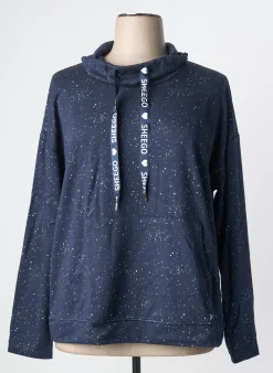 Sweat-shirt Sheego Bleu Manches Longues
