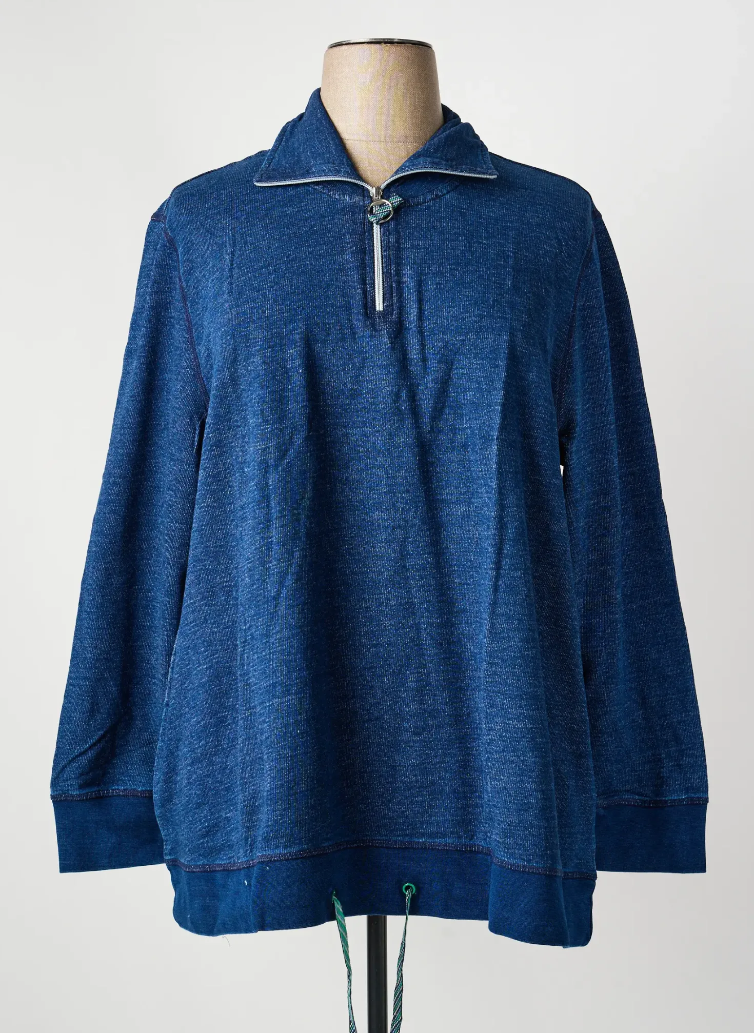 Sweat-shirt Sheego Bleu Manches Longues