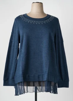 Sweat-shirt Sheego Bleu Manches Longues