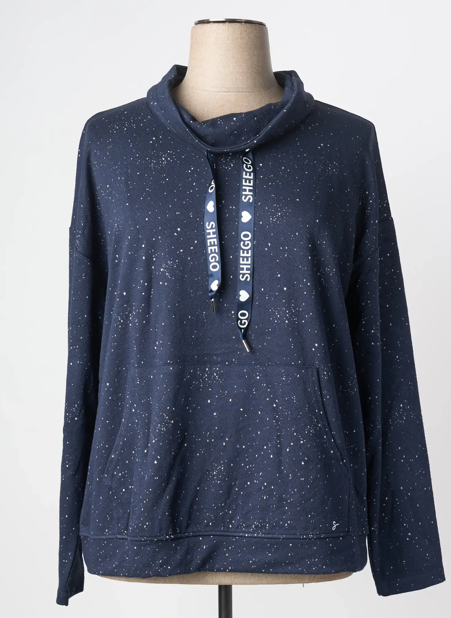 Sweat-shirt Sheego Bleu Manches Longues