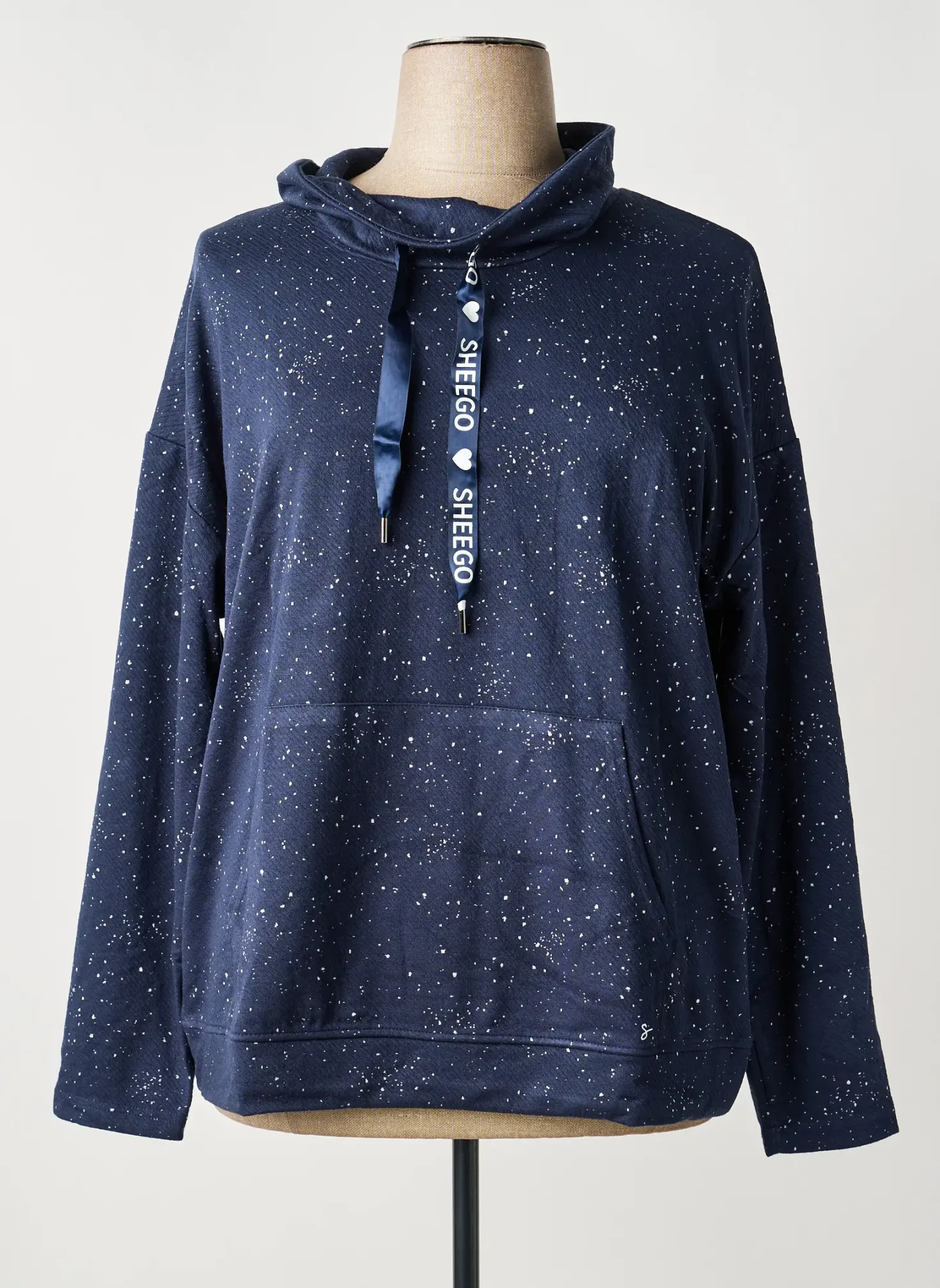 Sweat-shirt Sheego Bleu Manches Longues