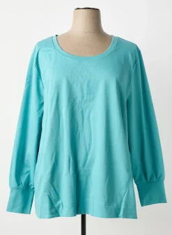 Sweat-shirt Sheego Bleu Manches Longues