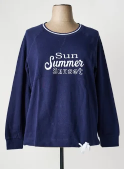 Sweat-shirt Sheego Bleu Manches Longues