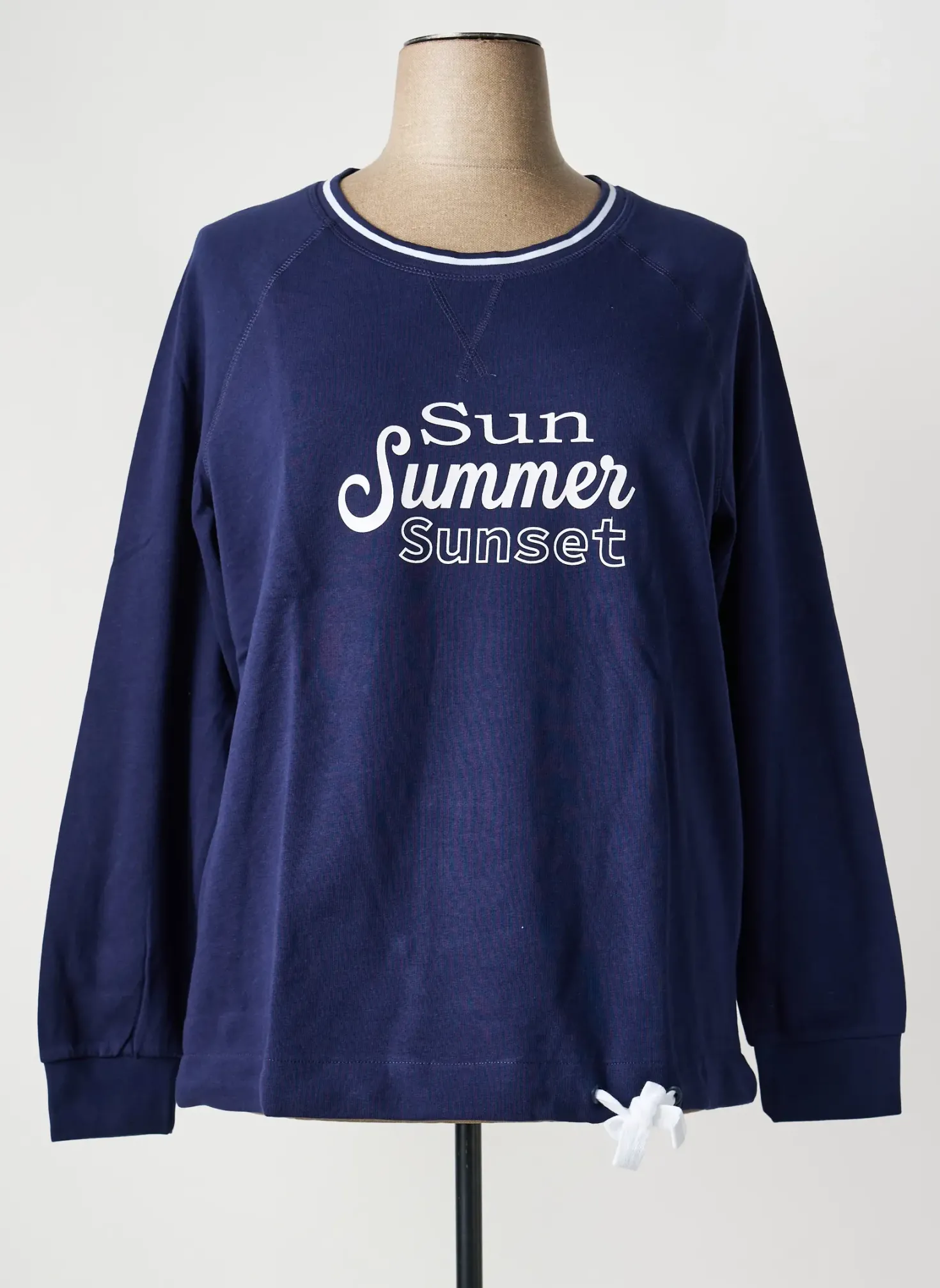 Sweat-shirt Sheego Bleu Manches Longues