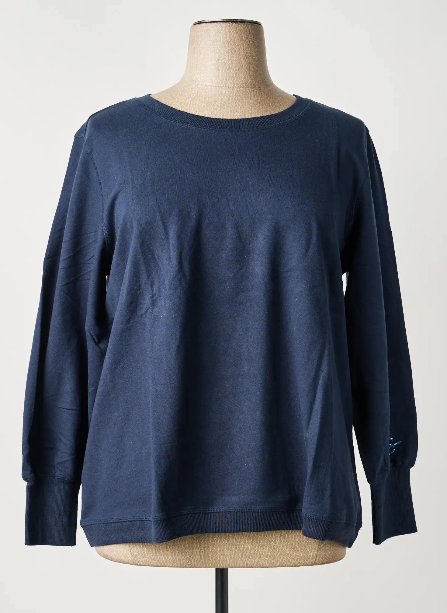Sweat-shirt Sheego Bleu Manches Longues