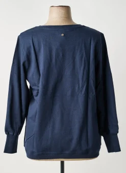 Sweat-shirt Sheego Bleu Manches Longues
