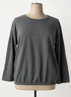 Sweat-shirt Sheego Gris Manches Longues