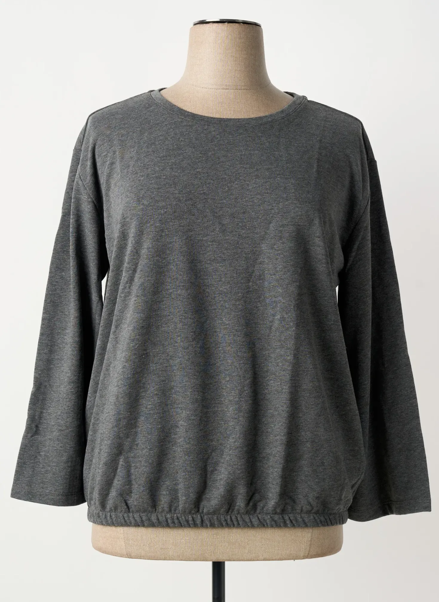 Sweat-shirt Sheego Gris Manches Longues