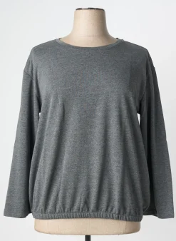 Sweat-shirt Sheego Gris Manches Longues