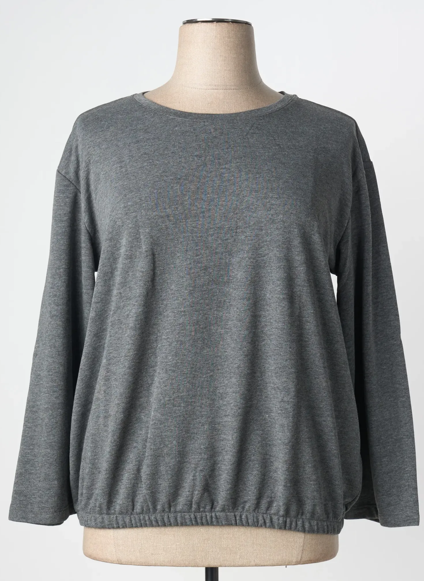 Sweat-shirt Sheego Gris Manches Longues
