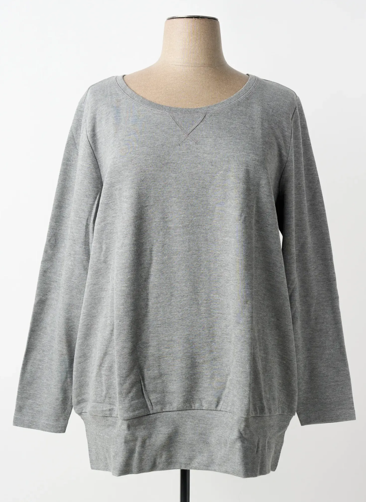 Sweat-shirt Sheego Gris Manches Longues