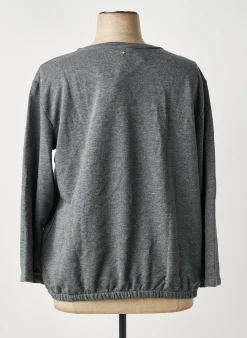 Sweat-shirt Sheego Gris Manches Longues