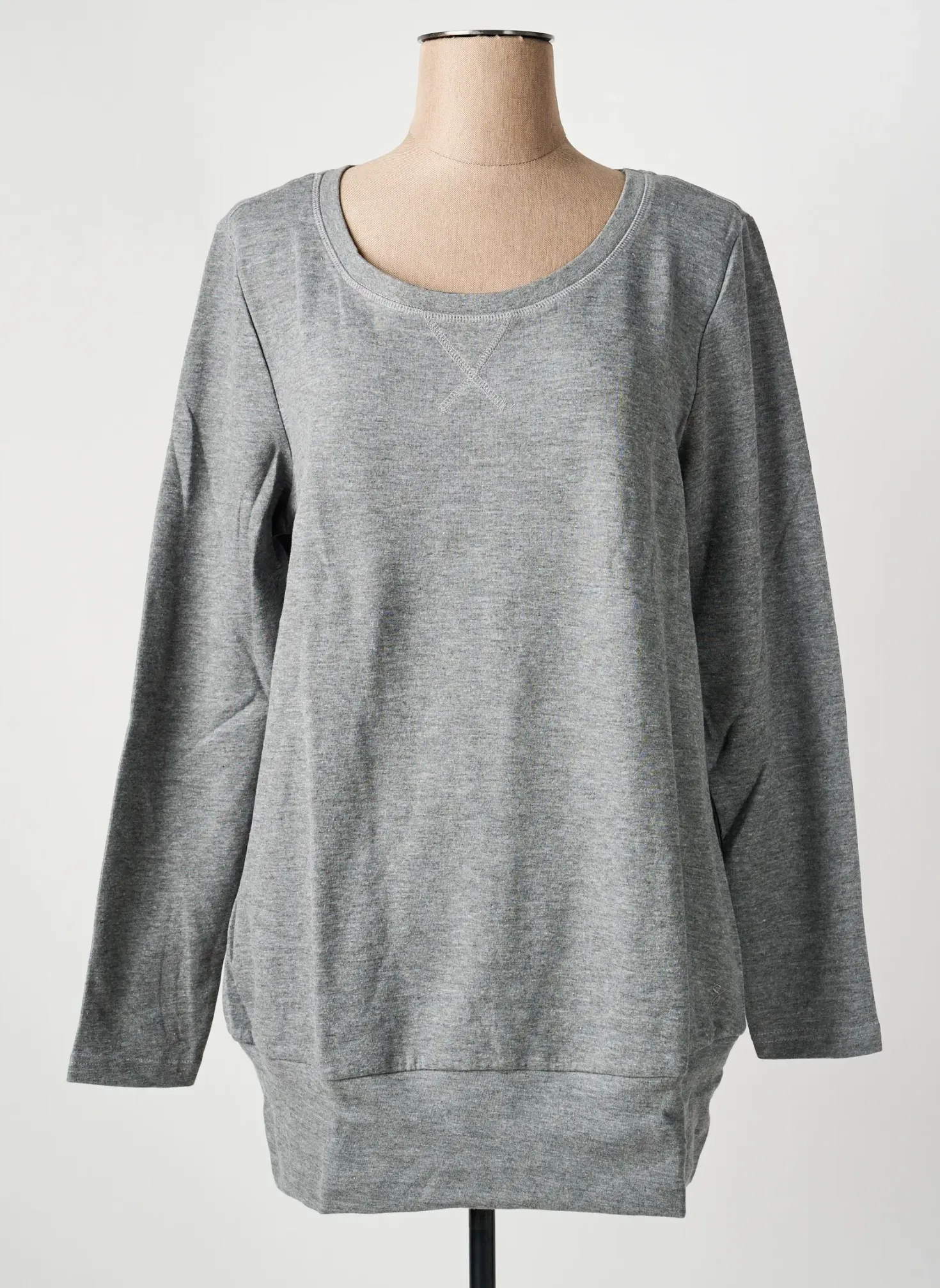 Sweat-shirt Sheego Gris Manches Longues