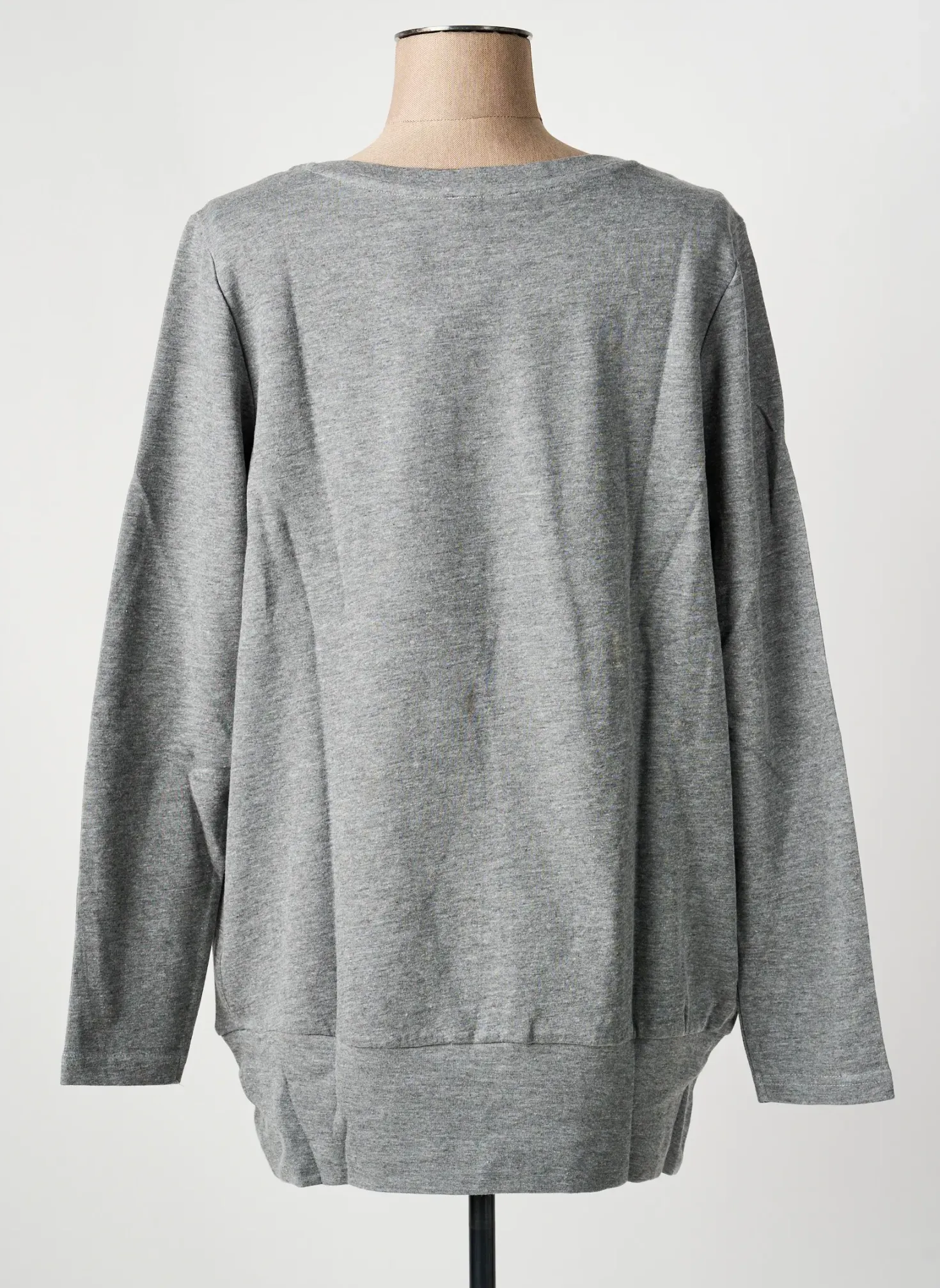 Sweat-shirt Sheego Gris Manches Longues