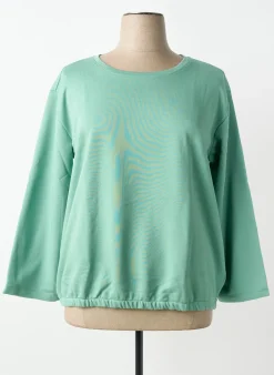 Sweat-shirt Sheego Vert Manches Longues