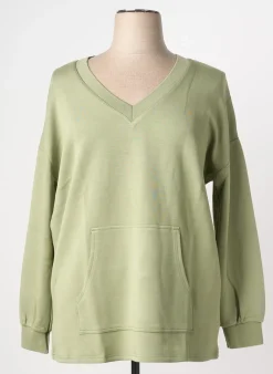 Sweat-shirt Sheego Vert Manches Longues