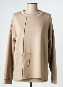 Sweat-shirt Tinta Marron Manches Longues
