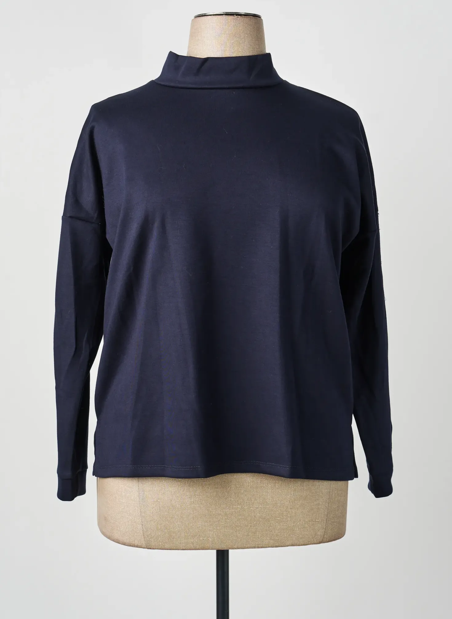 Sweat-shirt Tinta Style Bleu Manches Longues