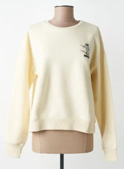 Sweat-shirt Villa Bleue Beige Manches Longues