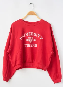 Sweat-shirt Way (way Are You) By Ikks Rouge Manches Longues