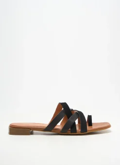Tongs Bella Storia Noir Talon Plat Jusqu'à 3cm