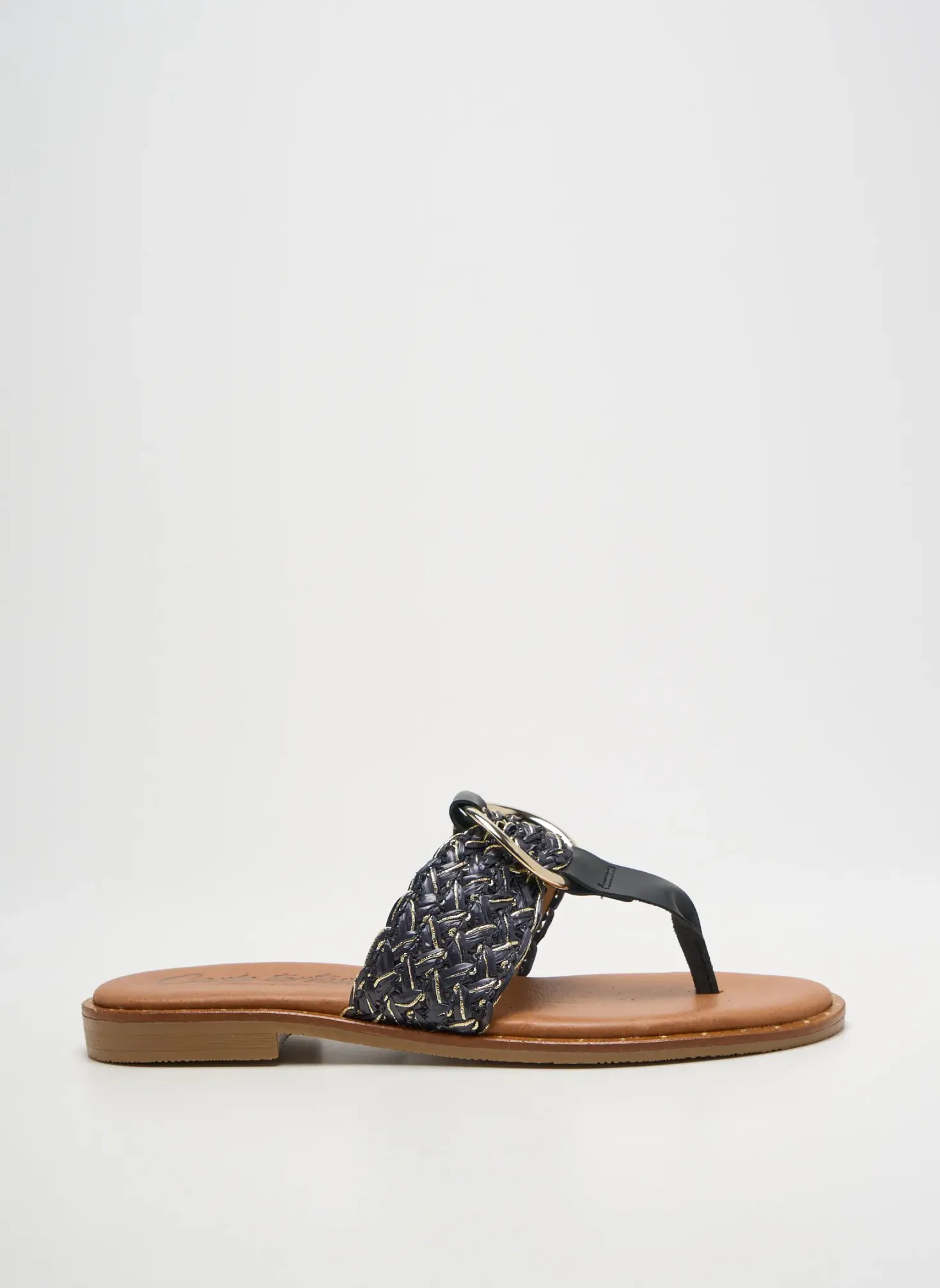 Tongs Carla Tortosa Noir Talon Plat Jusqu'à 3cm