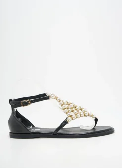 Tongs Elue Par Nous Noir Talon Plat Jusqu'à 3cm