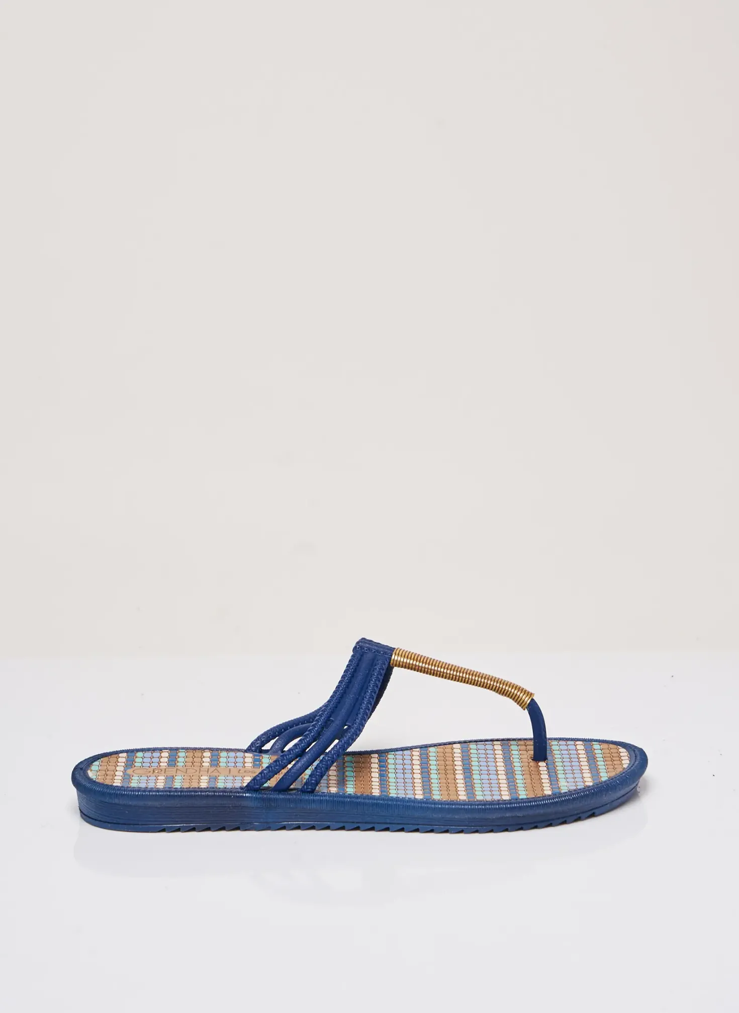Tongs Grendha Bleu Talon Plat Jusqu'à 3cm
