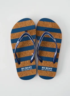 Tongs Hublot Bleu Talon Plat Jusqu'à 3cm