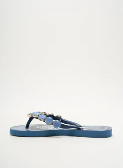 Tongs Indaia Bleu Talon Plat Jusqu'à 3cm