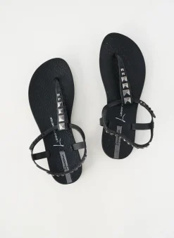 Tongs Ipanema Noir Talon Plat Jusqu'à 3cm