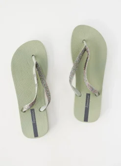 Tongs Ipanema Vert Talon Plat Jusqu'à 3cm