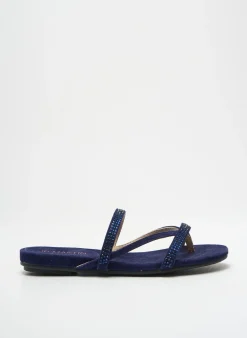 Tongs Jb Martin Bleu Talon Plat Jusqu'à 3cm