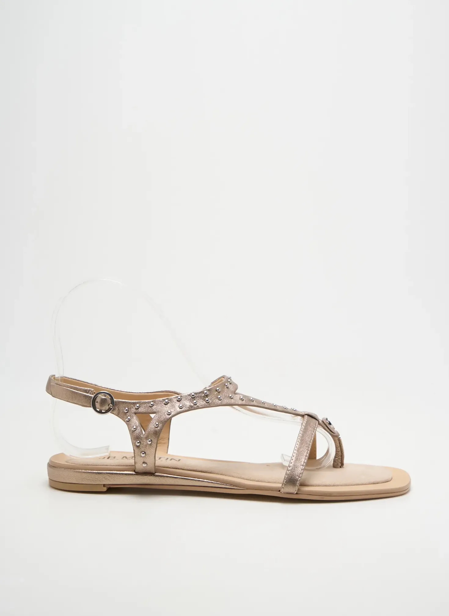 Tongs Jb Martin Or Talon Plat Jusqu'à 3cm