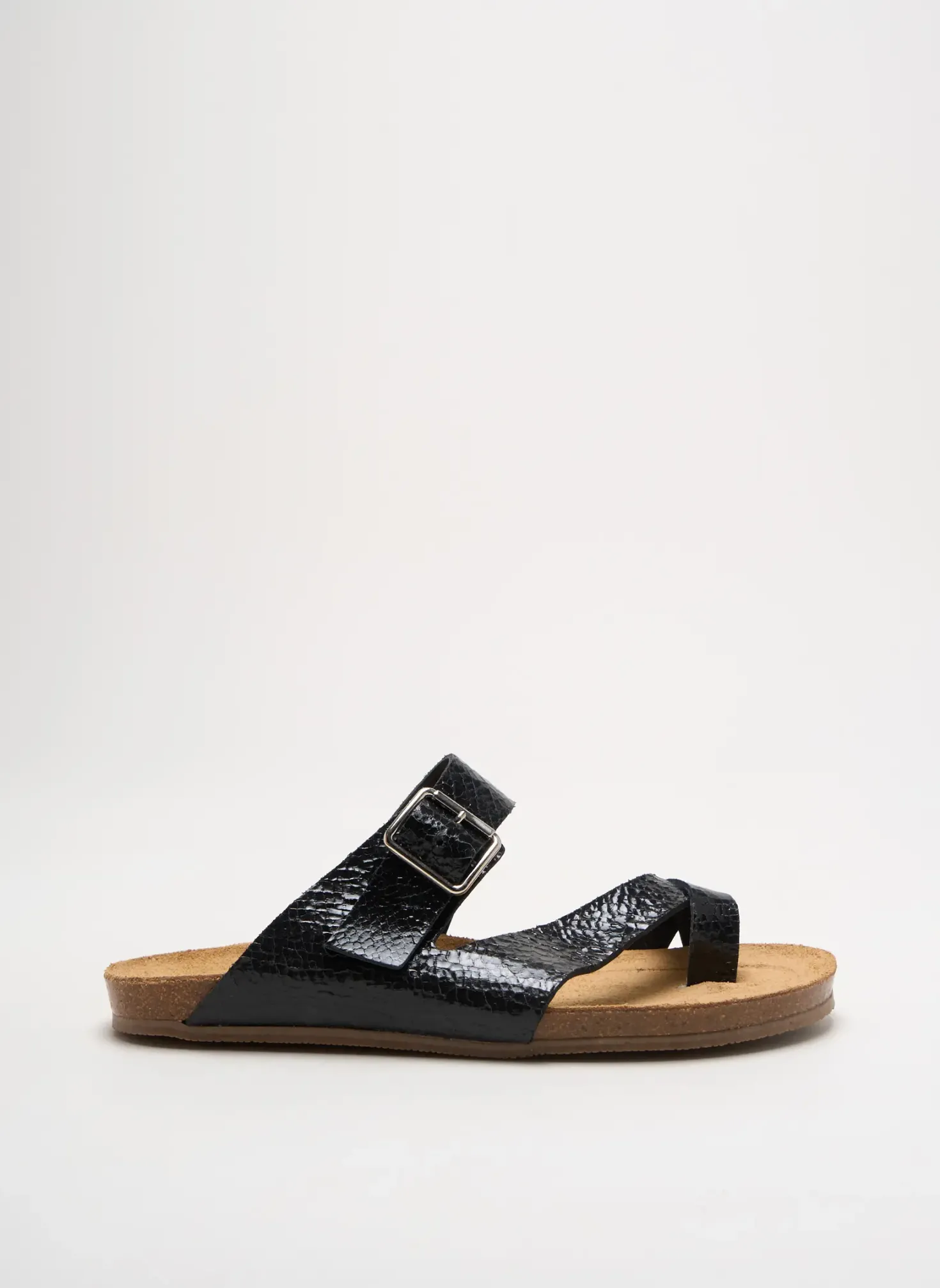 Tongs Jordana Noir Talon Plat Jusqu'à 3cm