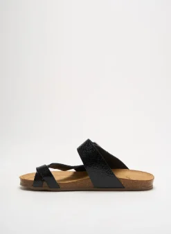 Tongs Jordana Noir Talon Plat Jusqu'à 3cm